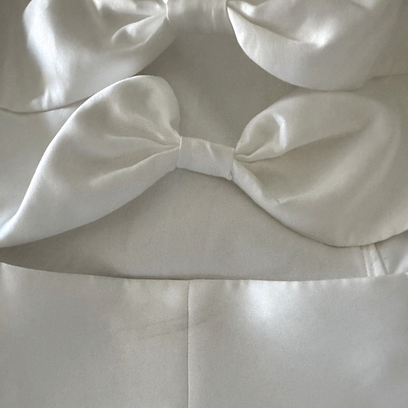 Lulus Pristine Love White Taffeta Strapless Long Maxi Dress With Pockets, Size L - Picture 12 of 16